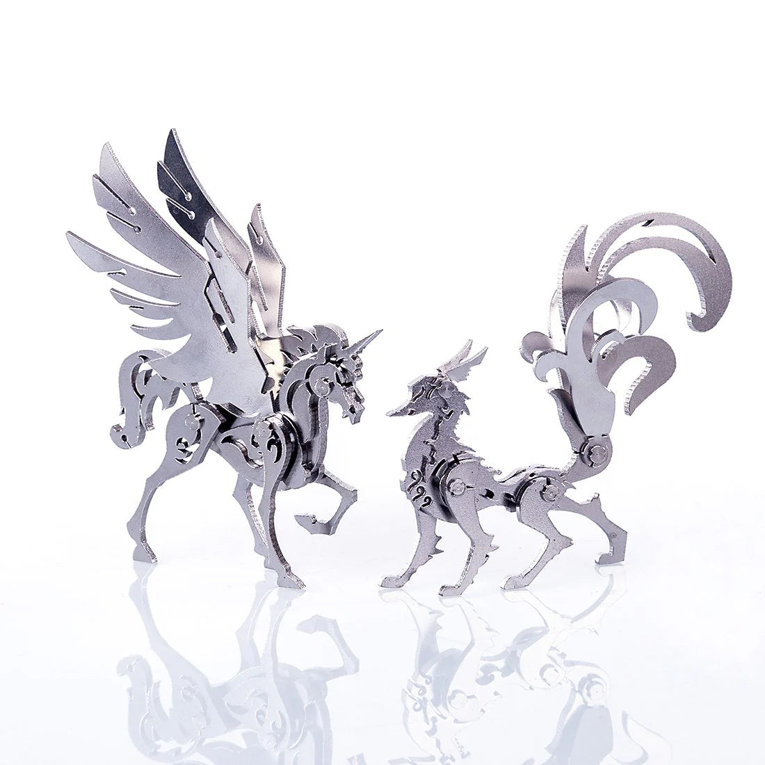 4 in 1 Assembly Model 3D Metal Puzzle Kit(Unicorn + Wolf + Lion + Fox)