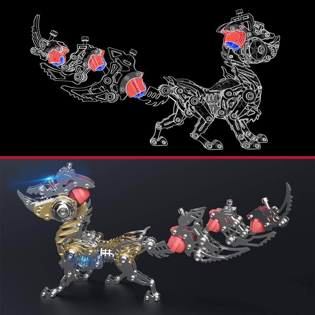 Adjustable Fox 3D Metal Puzzles Assembly Mechanical Model(339PCS)