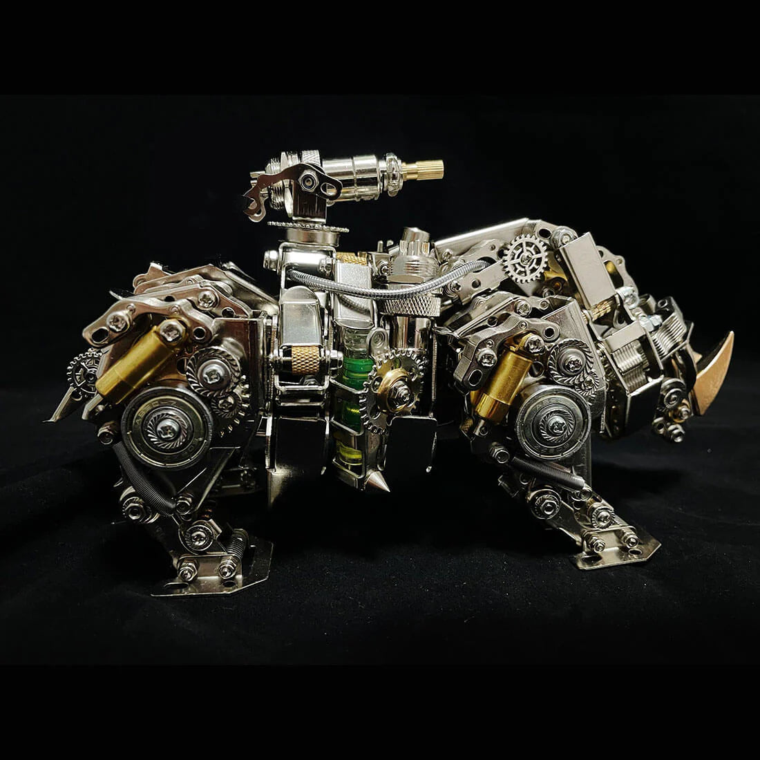 Mechanical Rhino 3D Metal Puzzle DIY Assembly Model(700Pcs)