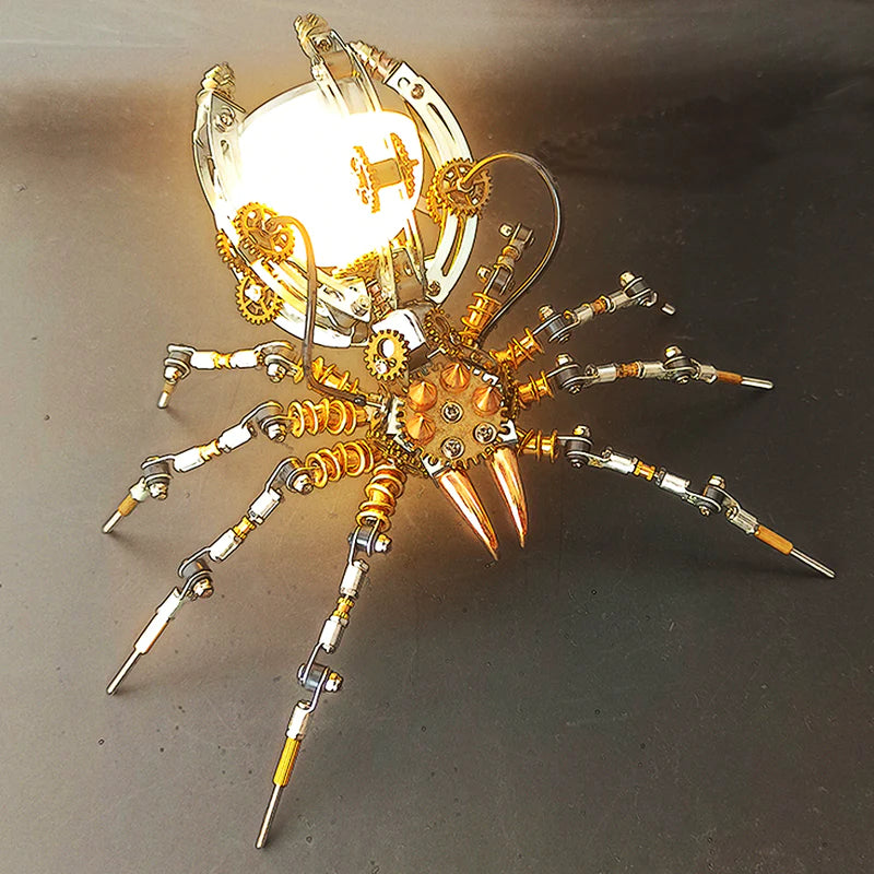 Spider Desk Lamp 3D Metal Puzzles Steampunk DIY Assemble Model Kits(512Pcs)