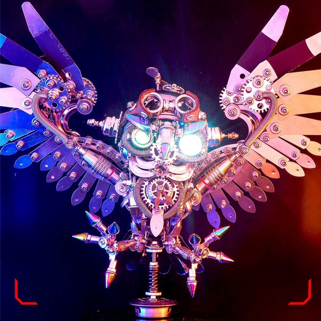 Steampunk Owl with Goggles DIY 3D Metal Model Kit - 700+ PCS Difficult Puzzle for Adults - Unique Room Decor and Gift